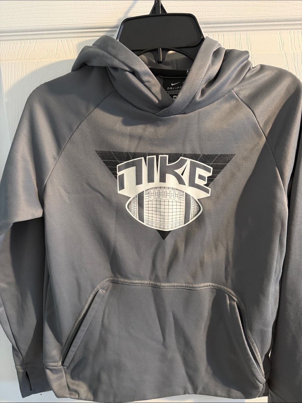 Nike Gray Graphic Football Logo Hooded Sweatshirt